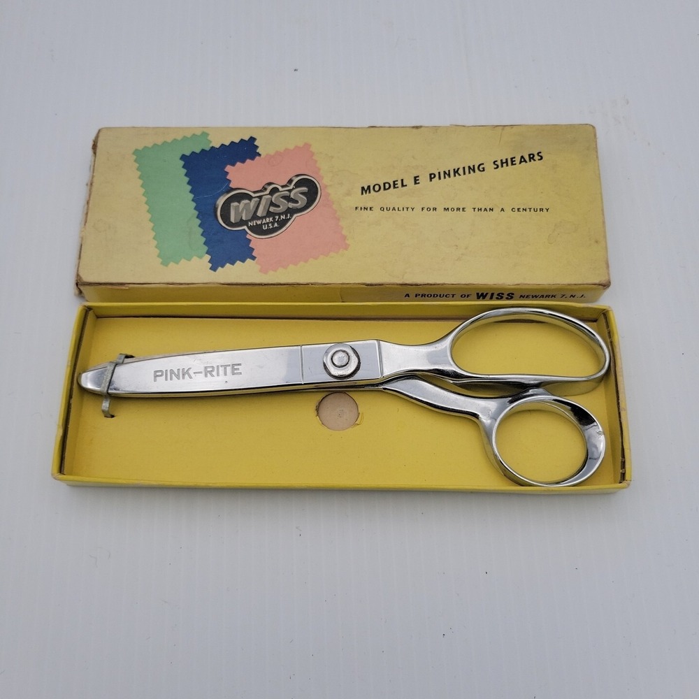 Vintage Wiss Model E Pinking Shears With Original Box Made In USA PINK-RITE